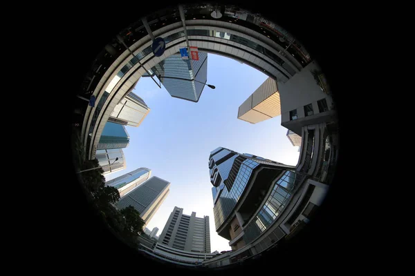 Modern irodaházak Hongkong központjában — Stock Fotó