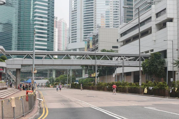 Φραγμένη δρόμους στην κεντρική επιχειρηματική περιοχή του Χονγκ Κονγκ — Φωτογραφία Αρχείου