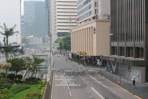 Zablokovali ulice v centrální obchodní čtvrti Hong Kongu — Stock fotografie