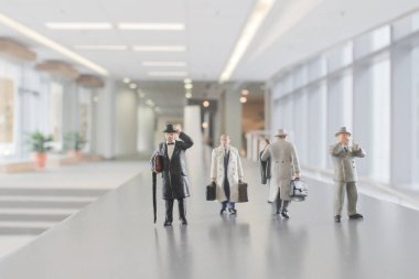 mni rakam insanlar ofis koridorunda yürüyüş.