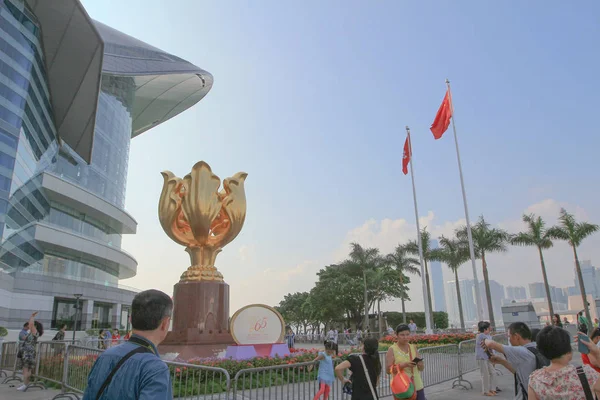 Piazza Bauhinia dorata, HK — Foto Stock