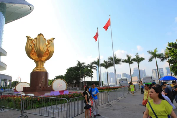 Piazza Bauhinia dorata, HK — Foto Stock