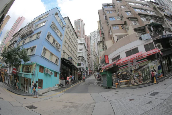 Centrale tussen Sheung Wan, smalle straat — Stockfoto