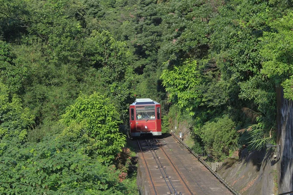 28 junio 2014 el pico de tranvía hk — Foto de Stock