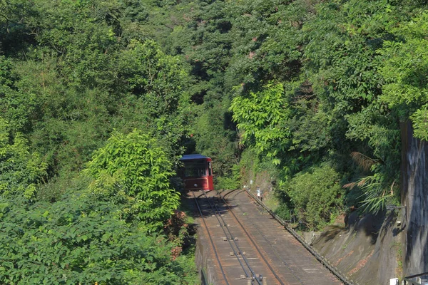 28 junio 2014 el pico de tranvía hk — Foto de Stock