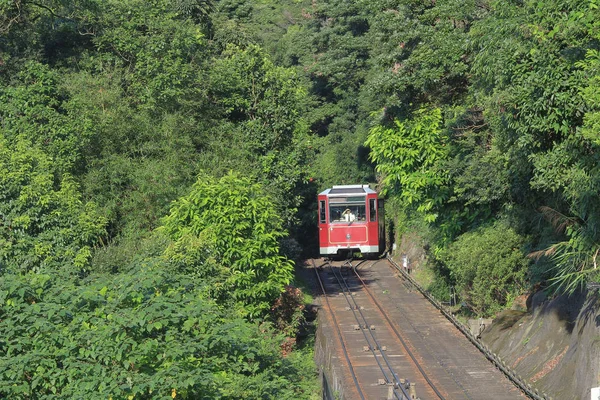 28 junio 2014 el pico de tranvía hk — Foto de Stock