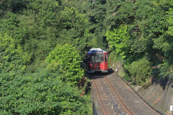 28 junio 2014 el pico de tranvía hk — Foto de Stock