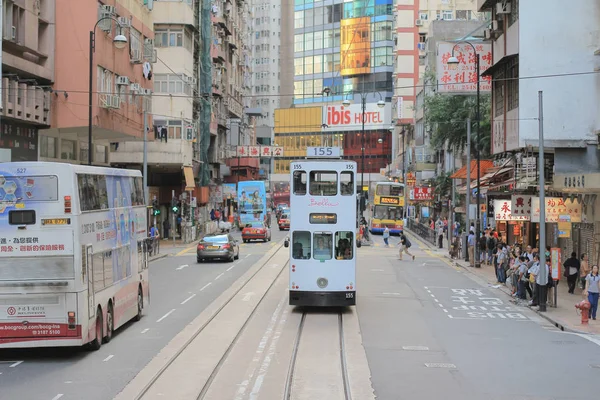 24 mayo 2014 Doble cubierta tranvía hk — Foto de Stock