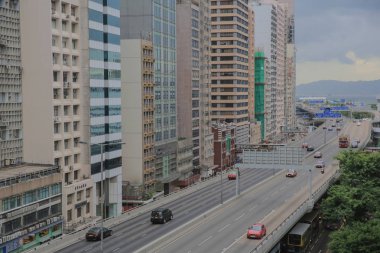 Eylül 2014 , Hong Kong şehrinin sokak görünümü