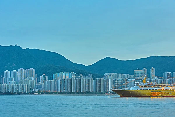 Viktoria Hafen von Hongkong-Stadt bei 2014 — Stockfoto