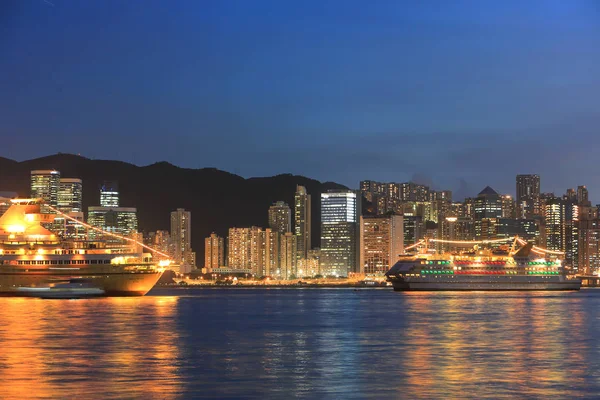 Victoria Harbour i Hong Kong City på 2014 — Stockfoto