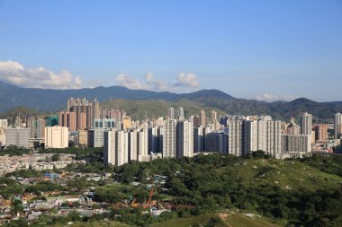 Hong Kong Yuen Long ilçe Wang Chau görünümü