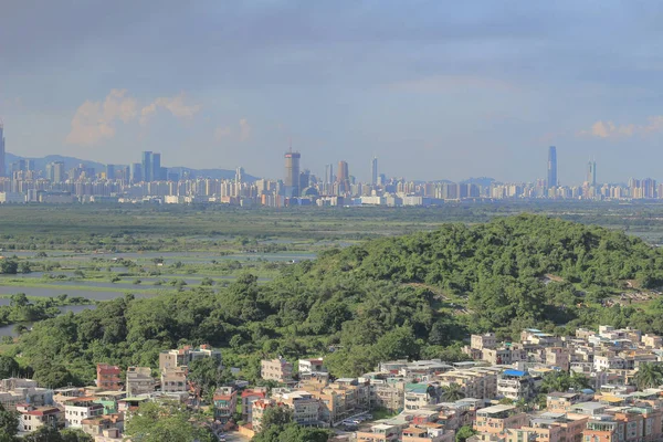 Wang chau Ansicht des Yuen Long District in Hongkong — Stockfoto