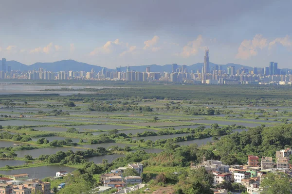 Lagoas de peixes em yuen long — Fotografia de Stock