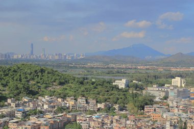 Hong Kong Yuen Long ilçe Wang Chau görünümü