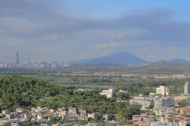 Hong Kong Yuen Long ilçe Wang Chau görünümü
