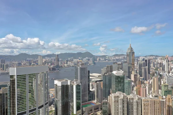 Zakenwijk in Hong Kong, 1 juli 2019 — Stockfoto