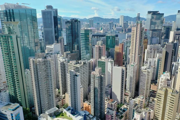 1 juli 2019 Top View Wan Chai district — Stockfoto