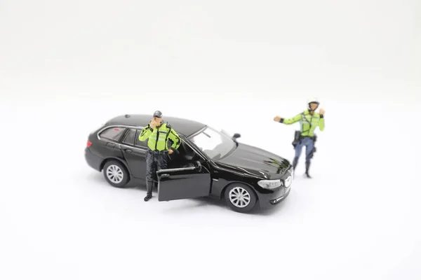 Rakam ile ölçekli polis arabası modeli. 7 Temmuz 2019 — Stok fotoğraf