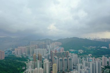 14 Temmuz 2019 Tseung Kwan O'nun şehir manzarası