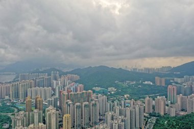 14 Temmuz 2019 Tseung Kwan O'nun şehir manzarası