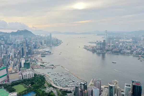 R 27 july 2019 Skyline And Victoria Harbour — Stock Photo, Image
