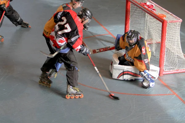 Hokej na trawie mecz na 2009 HK zima — Zdjęcie stockowe