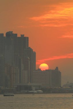 gün batımı hong kong adasının bir batı 