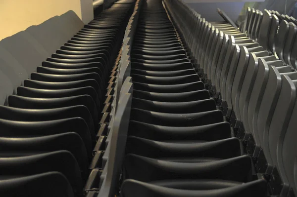 Plastic chair pattern is stacking. For keep in the storage room — Stock Photo, Image