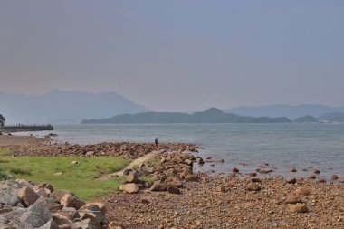 Hong Kong'daki Nai Chung Çakıl Plajı 