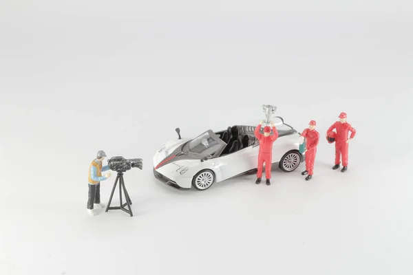 A mini figure of speed car race — Stock Photo, Image