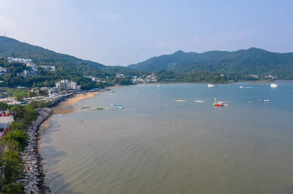 Légi felvétel a Sai Kung-ra, Hong Kong az égből — Stock Fotó