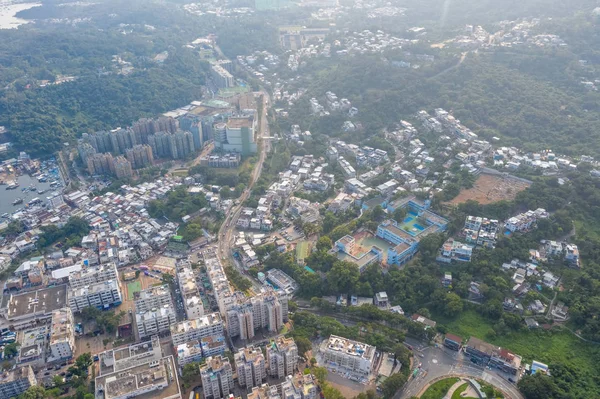The village at Sai Kung, Hong Kong from sky — Stock Photo, Image