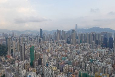 14 Eylül 2019 Şam Shui Po Bölgesi Havadan Görünümü. Hong Kong