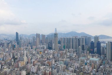 14 Eylül 2019 Şam Shui Po Bölgesi Havadan Görünümü. Hong Kong