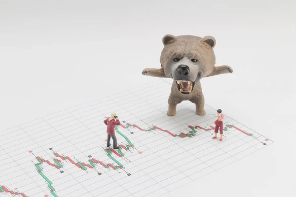 a bear market, price drop in stock concept, bear figure