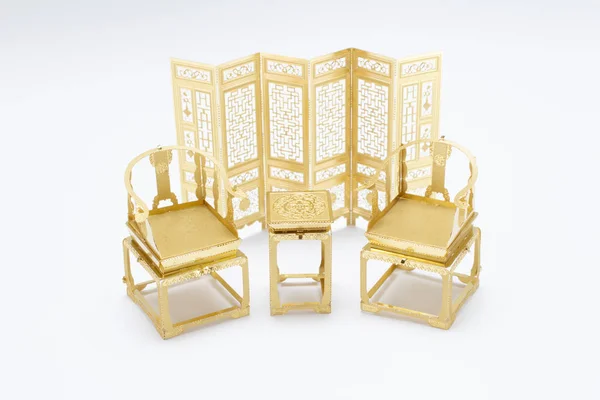 A két mahagóni székek és egy asztal antik — Stock Fotó