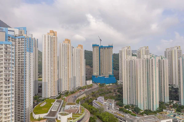 7 Out 2019 Baía de Kowloon. arranha-céus modernos em finanças urbanas — Fotografia de Stock