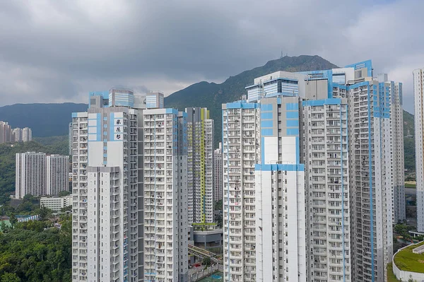 7 Oct 2019 Bahía de Kowloon. rascacielos modernos en las finanzas urbanas — Foto de Stock