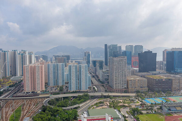 Kowloon bay. modern skyscrapers in finance urban