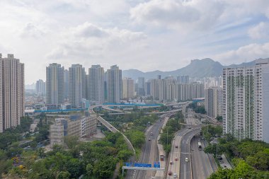 7 Ekim 2019, Kwun Tong yolunun üst yolu. 