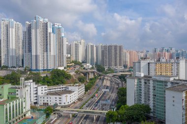 7 Ekim 2019. Hong Kong 'da Kwun Tong Bölgesi. 