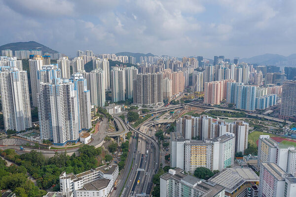 7 Oct 2019 Aerial view of east kowloon Hong Kong city