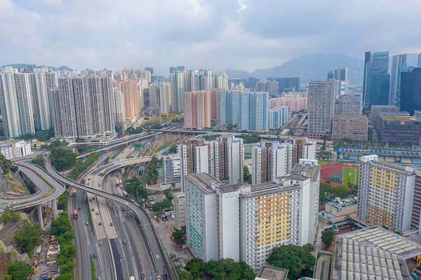 Kowloon bay. modern skyscrapers in finance urban