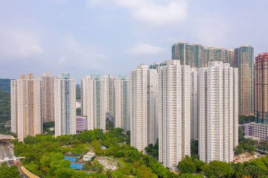 13 Ekim 2019, Tseung Kwan O, Hong Kong Hang Hau bölgesi. 