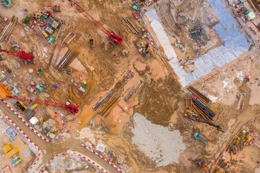 19 Ekim 2019, bir kowloon şehri bölgesi, inşaat alanı.