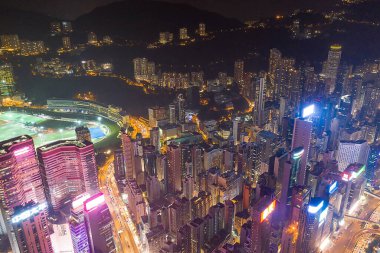 18 Ekim 2019 Causeway Körfezi ve Tin Hau gece sahnelerinde.