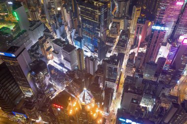 18 Ekim 2019, bir Causeway Körfezi, Hong Kong, gece 