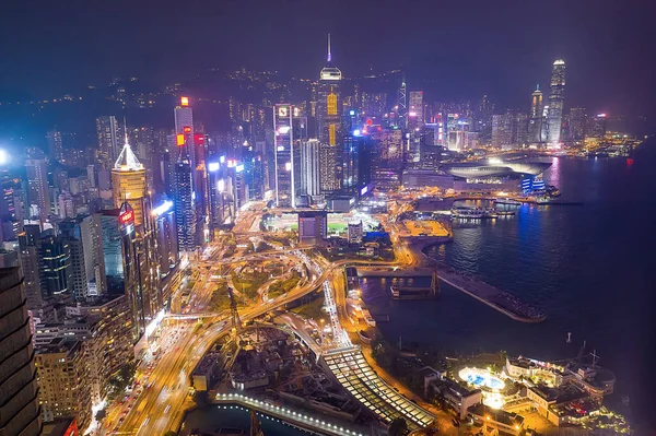 Wan Chai night view at hong kong, 8 Οκτ 2019 — Φωτογραφία Αρχείου