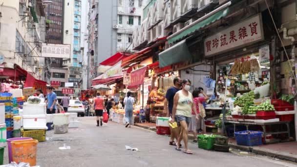 2020 Március Hongkong Causeway Bay Bevásárlónegyedben Sétáló Emberek — Stock videók